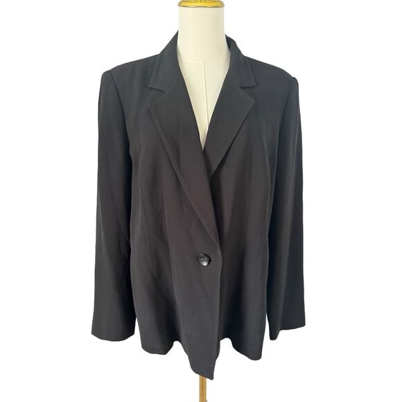 Marina Rinaldi Black Classic Italian Blazer Jacket Giacca Tailored Plus Size - Picture 13 of 14